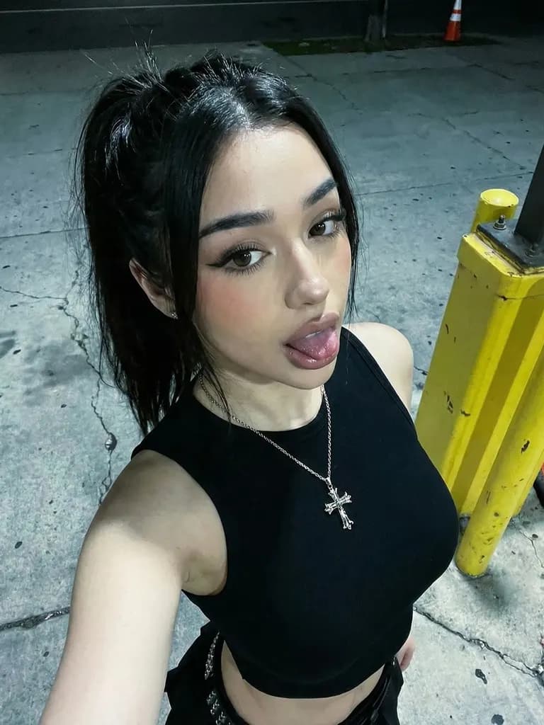 E-girl · Gas station night crouch, example 2 of 5