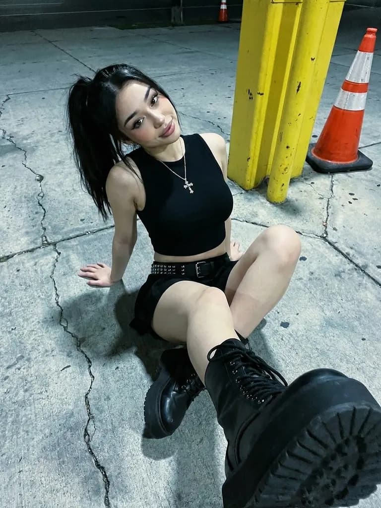 E-girl · Gas station night crouch, example 3 of 5
