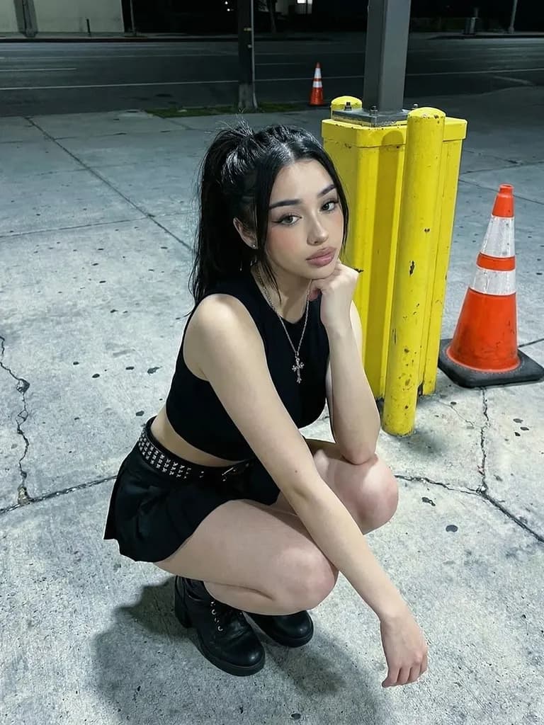 E-girl · Gas station night crouch, example 5 of 5