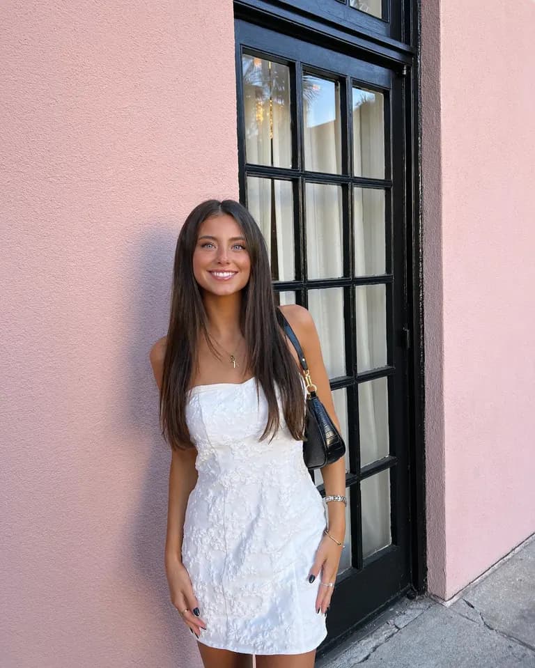Lifestyle · Pink Wall Summer Dress, example 2 of 4