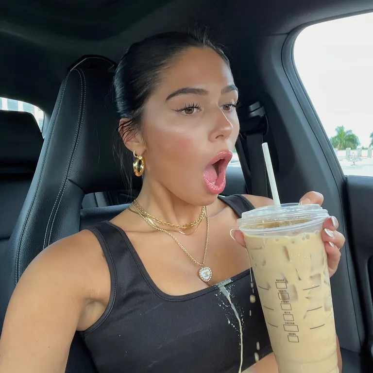 Selfies · Iced coffee car selfie, example 3 of 3
