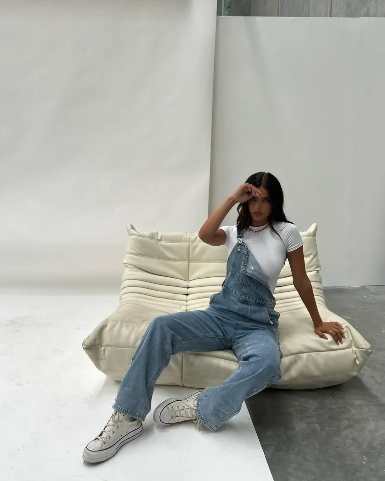 Studio shoot · Studio Denim Overalls, example 3 of 3